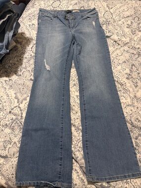 BCBGeneration Light Blue Distressed Flare Jeans
